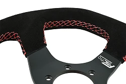 Kierownica sportowa FMIC.Pro D-Shape zamszowa 325mm odsadzenie 42mm czerwona