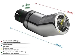 Uniwersalna końcówka tłumika okrągła 80mm długość 170mm średnica montażowa 45mm - N1-13-1/45