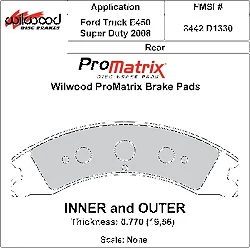 Klocki hamulcowe Wilwood 150-D1330K PM ProMatrix D1330 Street Performance Racing Pads .77