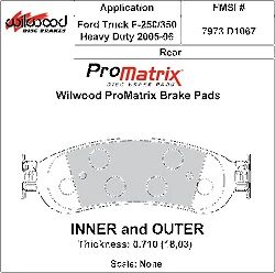 Klocki hamulcowe Wilwood 150-D1067K PM ProMatrix D1067 Street Performance Racing Pads .71