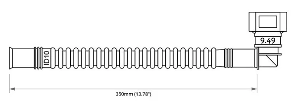 Nuke Performance Pre-Assembled In Tank Fuel Hose with SAE Quick Connect 350mm SAE 9.49 90" to ID10