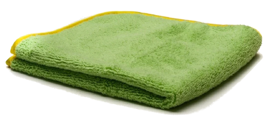 POORBOY'S WORLD Deluxe Mega Plush Green ściereczka z mikrofibry do docierania wosku pasty quick detailera 40x40cm
