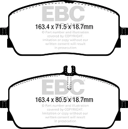 DP62390 Klocki hamulcowe GREENSTUFF EBC Brakes Mercedes-Benz GLBClass X247 GLB180 GLBClass X247 GLB200 4Matic GLBClass X247 GLB200 GLBClass X247 GLB220 4Matic GLBClass X247 GLB250 4Matic GLE