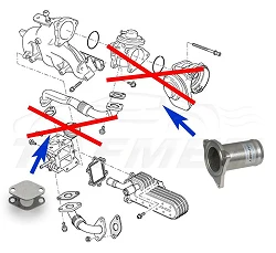 Zamiennik zaworu EGR VW Seat Skoda Audi z silnikami 1.9 TDI AXR BKC BKD AZV BRU + kolanko 90' 51 N - EGR_04/ZUK-N