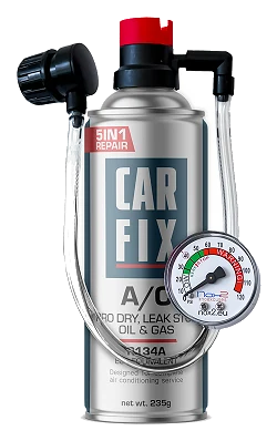 Preparat z przewodem CarFix HOBBY 5w1 do uzupełniania klimatyzacji R134a 235ml