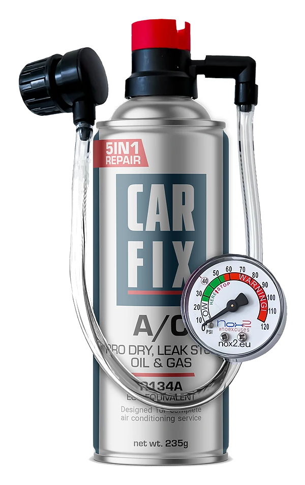 Preparat z przewodem CarFix HOBBY 5w1 do uzupełniania klimatyzacji R134a 235ml