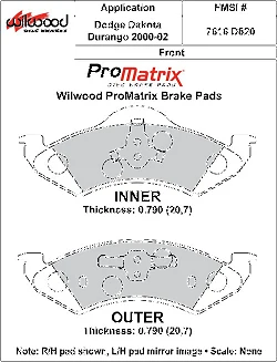 Klocki hamulcowe Wilwood 150-D0820K PM ProMatrix D820 Street Performance Racing Pads .79