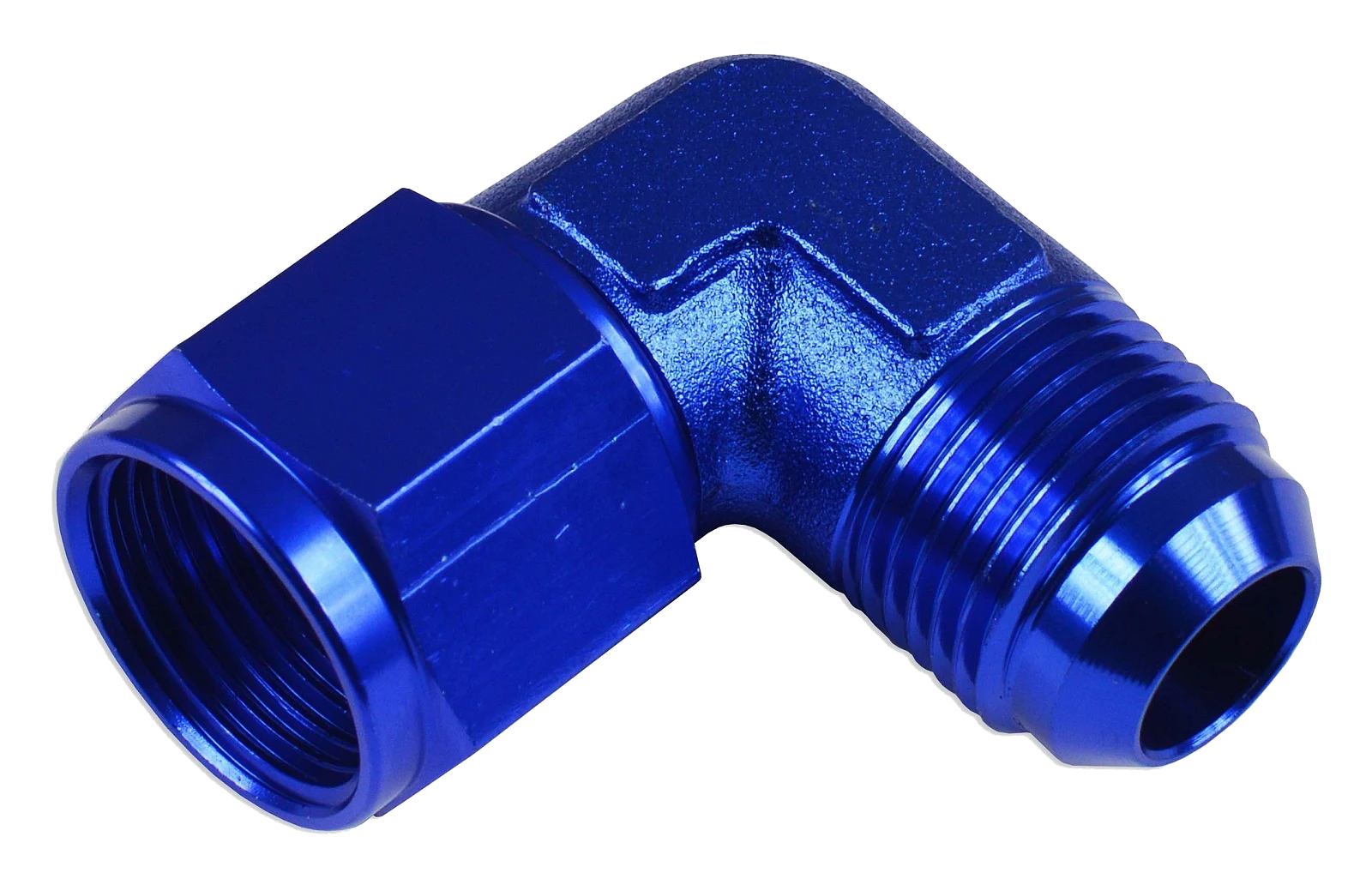 AN4 90' Nypel adapter żeńsko-męski JIC Niebieski