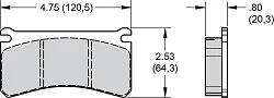 Klocki hamulcowe Wilwood 15H-16502K PolyMatrix H 10420 High-Temperature Racing Pads .80