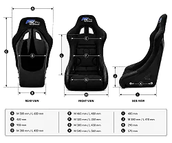 Fotel kubełkowy samochodowy FMIC.Pro GT300 rozmiar L