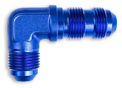 AN10 90' Nypel adapter grodziowy męsko-męski JIC Niebieski