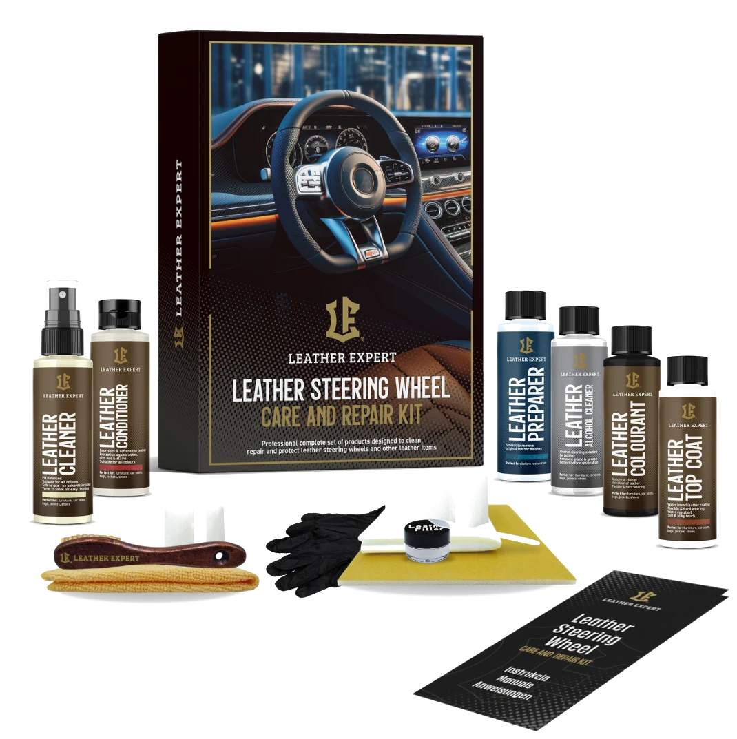 Leather Expert Steering Wheel Care And Repair Kit zestaw do renowacji skórzanej kierownicy czarny satynowy 305ml