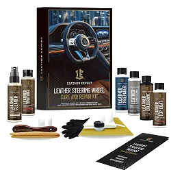 Leather Expert Steering Wheel Care And Repair Kit zestaw do renowacji skórzanej kierownicy czarny satynowy 305ml