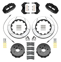 Wilwood 140-18075 Forged Narrow Superlite 4R Big Brake Rear Brake Kit For OE Parking Brake 13.5 Black
