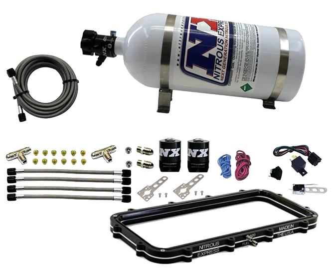 Holley High Ram Plenum Plate System with 10Lb Bottle Nitrous Express NX Bottle 20940-10