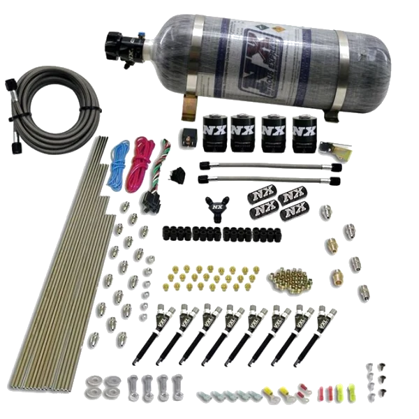 8 Cylinder VXL Direct Port 4 Solenoids with 12Lb Carbon Bottle 200-500Hp Jetting Nitrous Express NX 80019-12