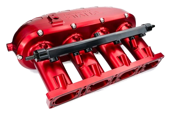 Billet Aluminum Intake Manifold V2 with Flap Delete Kit and Fual Rail RTMG Performance for 1.8 2.0 TSI TFSI EA888 Gen 3 Red