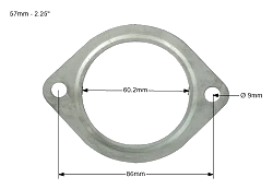 Uszczelka wydechu nierdzewna 57mm – 2,25” - 2 Otwory