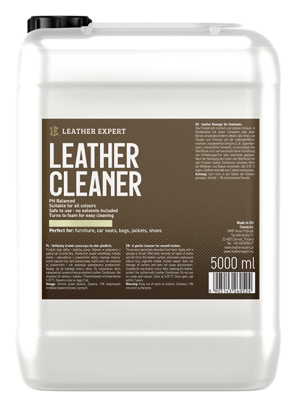 Leather Expert Leather Cleaner delikatny środek do czyszczenia skóry gładkiej 5000ml 5l