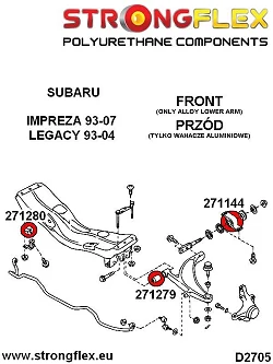 276081A: Zestaw poliuretanowy przedniego zawieszenia SPORT Subaru Baja