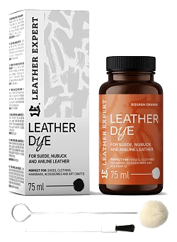 Leather Expert Leather Dye farba do zamszu nubuku aniliny - Squash Orange dyniowy pomarańczowy 75ml