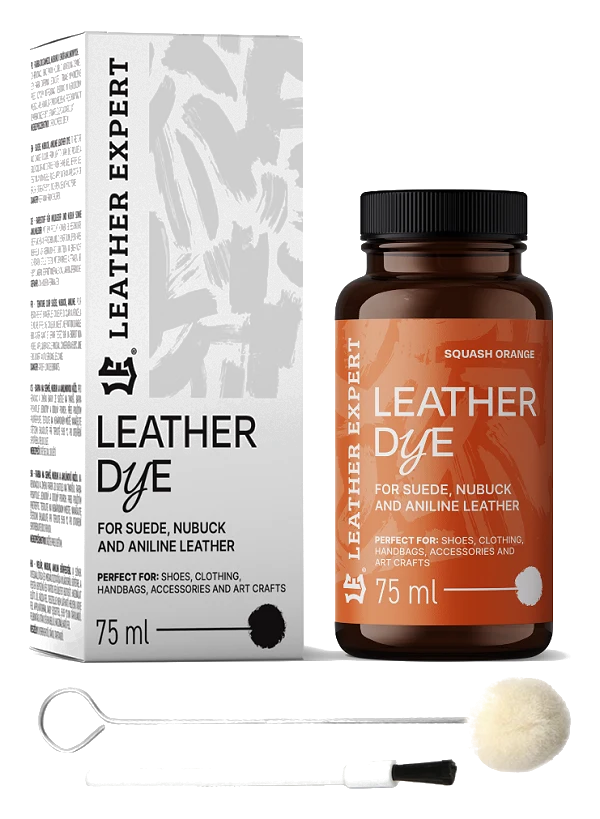 Leather Expert Leather Dye farba do zamszu nubuku aniliny - Squash Orange dyniowy pomarańczowy 75ml
