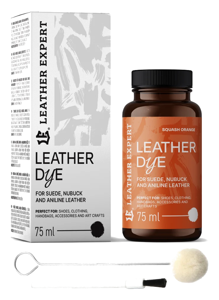 Leather Expert Leather Dye farba do zamszu nubuku aniliny - Squash Orange dyniowy pomarańczowy 75ml