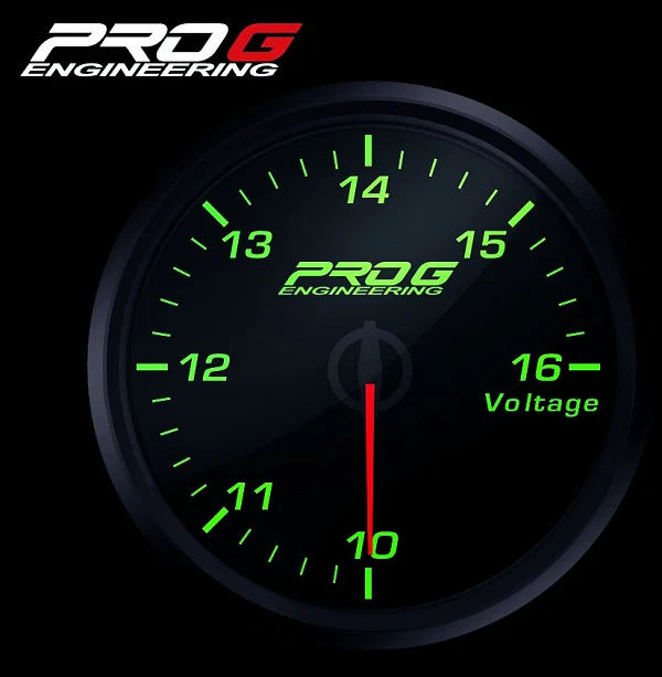 Wskaźnik Pro G Race Series RC, Woltomierz GREEN 52mm
