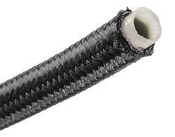 AN4 5mm (3/16") przewód PTFE teflonowy w stalowym oplocie czarny