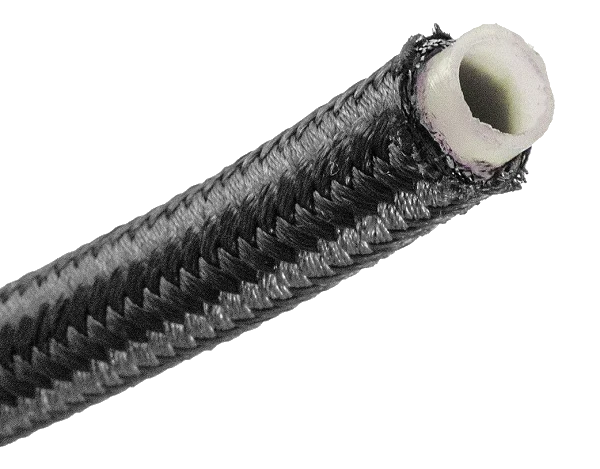 AN10 12,7mm (1/2") przewód PTFE teflonowy w stalowym oplocie czarny