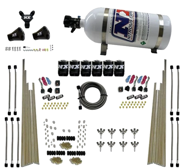 8-Cyl Triple-D Dry Direct Port 3 Stage Dry 6 Solenoids 10LB Nitrous Express NX 80020-10