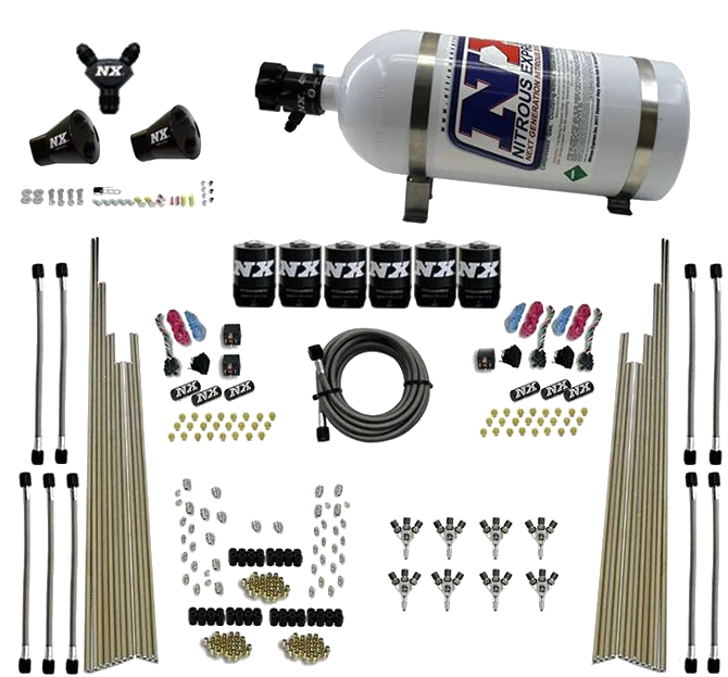 8-Cyl Triple-D Dry Direct Port 3 Stage Dry 6 Solenoids 10LB Nitrous Express NX 80020-10