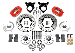 Wilwood 140-11018 Zestaw Hamulców Przednich Forged Dynalite Pro Series Wiercony Czerwony 11.00 Ford Mustang 1984-1993