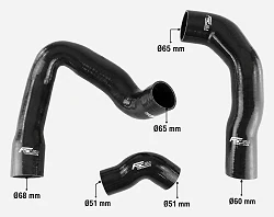 Zestaw Przewodów Silikonowych Turbo FMIC.EU Ford Focus RS MK3 - Czarny