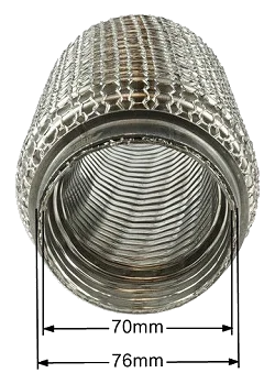Wzmocniony łącznik elastyczny wydechu 70mm 150 mm