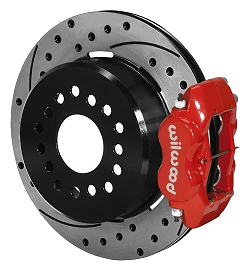 Wilwood 140-9282-DR Forged Dynalite Rear Parking Brake Kit 12.19 Drilled Slotted Red