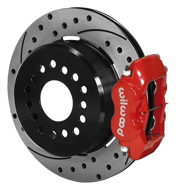 Wilwood 140-9282-DR Forged Dynalite Rear Parking Brake Kit 12.19 Drilled Slotted Red