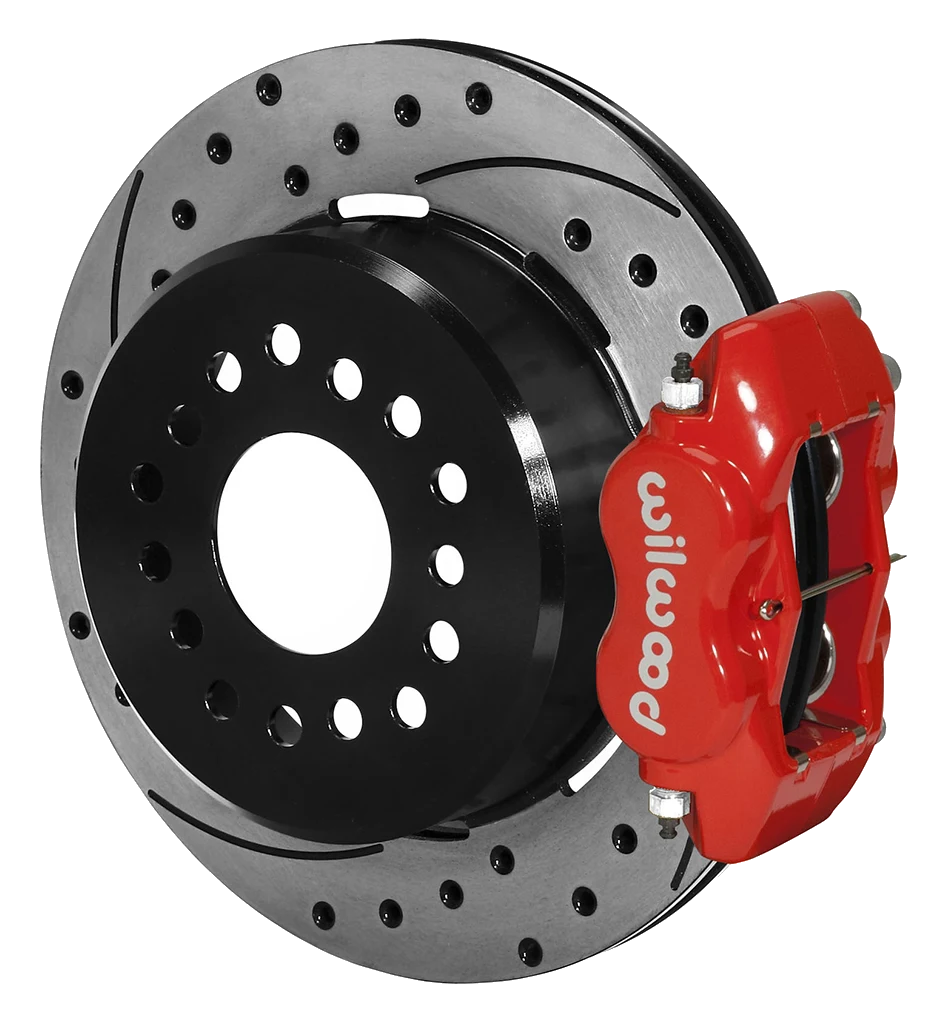 Wilwood 140-9282-DR Forged Dynalite Rear Parking Brake Kit 12.19 Drilled Slotted Red