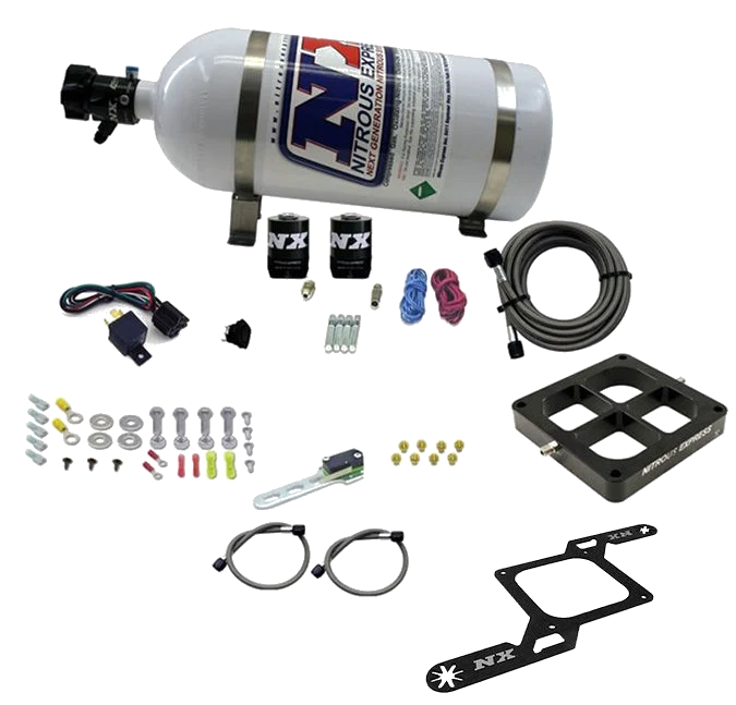 4500 Billet Crossbar Plate System Single Stage 100-500Hp with 10Lb Bottle Nitrous Express NX 63570-10