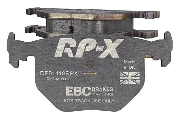 DP81118RPX Sportowe klocki hamulcowe RP-X Racing EBC Brakes BMW 3 Series E46 330 3 Series X 4WD E46 330 M3 E46 X3 E83 Z4 E85 Z4 E86 BMW ALPINA B3 E46 Maserati Ghibli AM336 WIESMANN MF 3 BMW