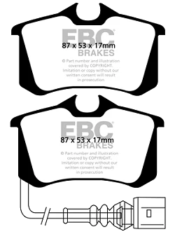 DP41497R Klocki hamulcowe YELLOWSTUFF EBC Brakes Audi A3 8P Seat Altea Ibiza 6K Ibiza 6L Ibiza 6J Toledo Skoda Fabia 6Y Fabia 5J Octavia 1Z Octavia 1Z Estate 4x4 Skoda COMMERCIAL Fabia Prakt