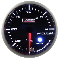 Wskaźnik Prosport Podciśnienie seria Stepper Motor Peak 52mm zielony