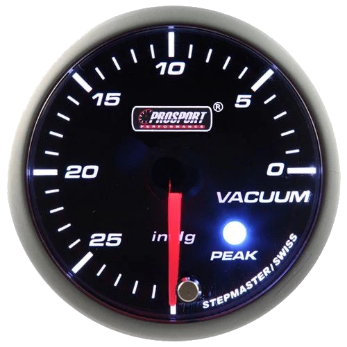 Wskaźnik Prosport Podciśnienie seria Stepper Motor Peak 52mm zielony