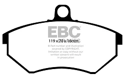 DP3841C Klocki hamulcowe REDSTUFF EBC Brakes Volkswagen Cabriolet Golf Mk3 Jetta Mk3 Passat