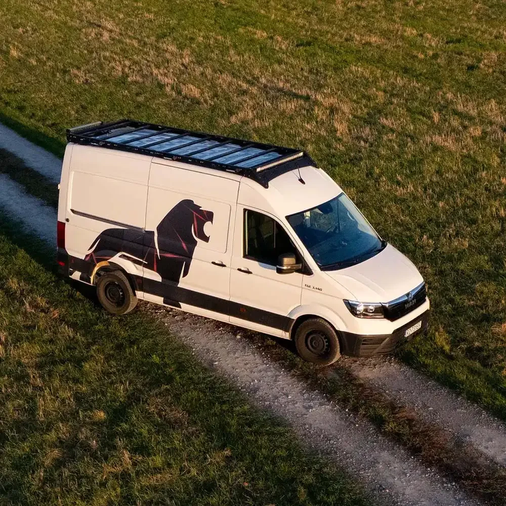 Aluminiowy bagażnik dachowy IOD Performance do MAN TGE L3H3 VW Crafter L3H3