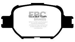 DP41325R Klocki hamulcowe YELLOWSTUFF EBC Brakes Toyota Altezza GXE10 Celica ZZT230 Celica ZZT231 Corolla CDE120 Corolla Verso Verossa Will ZZE128 SCION tC Toyota Celica Celica GT Celica GTS