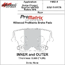 Klocki hamulcowe Wilwood 150-D1057BK PM ProMatrix D1057B Street Performance Racing Pads .585