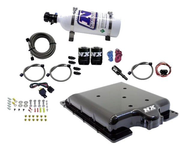 Billet Supercharger Lid with Integrated Nitrous with 5Lb Bottle for Dodge Hellcat / Demon Nitrous Express NX 20972-05