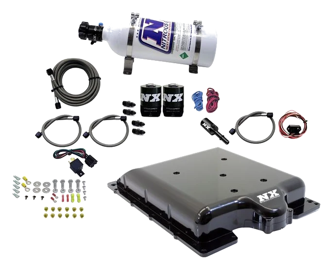 Billet Supercharger Lid with Integrated Nitrous with 5Lb Bottle for Dodge Hellcat / Demon Nitrous Express NX 20972-05