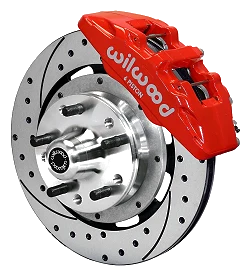 Wilwood 140-12947-DR Forged Dynapro 6 Przedni zestaw hamulcowy 12.19 wiercony czerwony Ford
